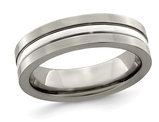 Ladies or Men's Titanium Brushed and Polished Band Ring (6mm)